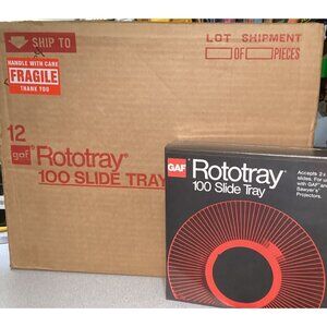 Case Qty 12 GAF & Sawyer's Projectors Rototray 2X2 100 Slide Tray New Sealed Box